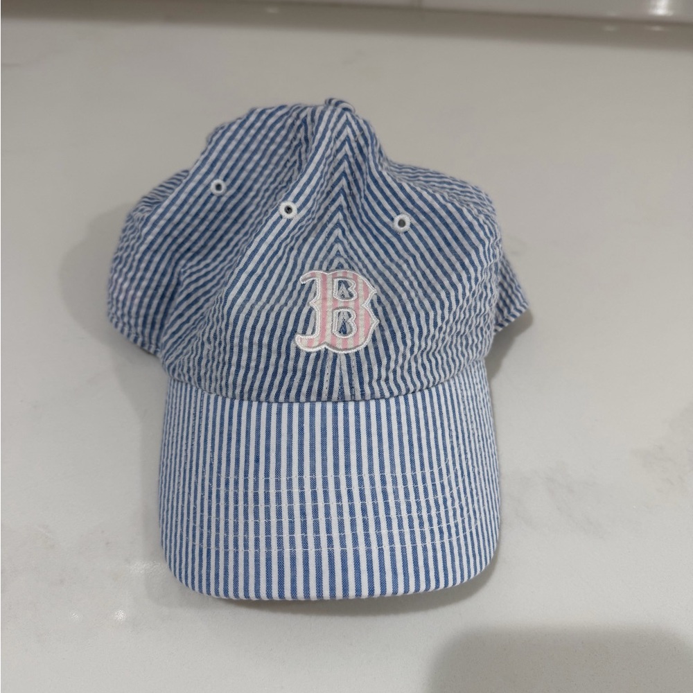 Boston Red Sox '47 Brand Seersucker Blue Striped Hat Cap MLB